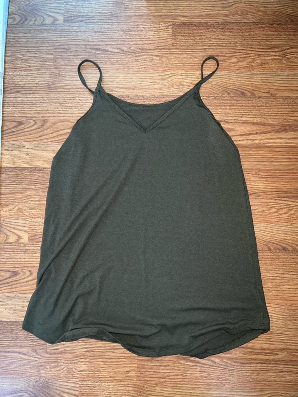 Zenana Outfitters Olive Spaghetti Strap V-Neck Camisole